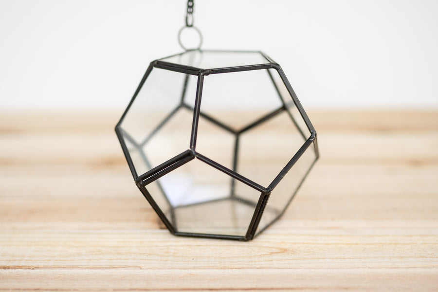glass pentagon terrarium