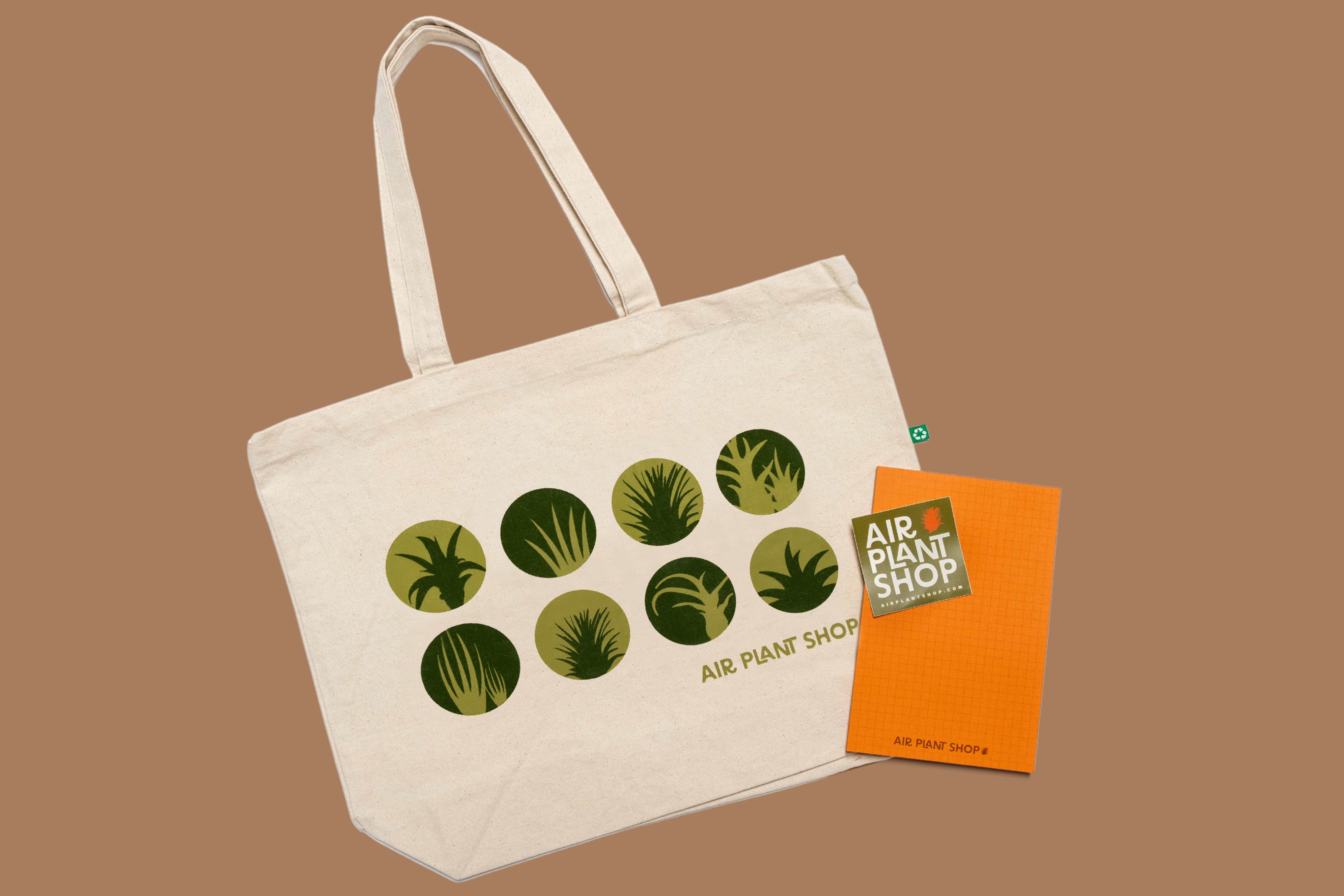 Air Plant Shop Canvas Tote Bag Tillandsia Themed Accessories Apparel